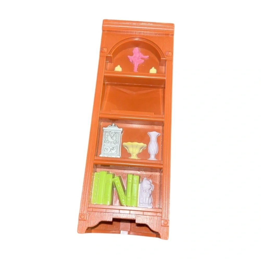 Vintage fisher price loving family dolls dollhouse bookshelf corner shelf